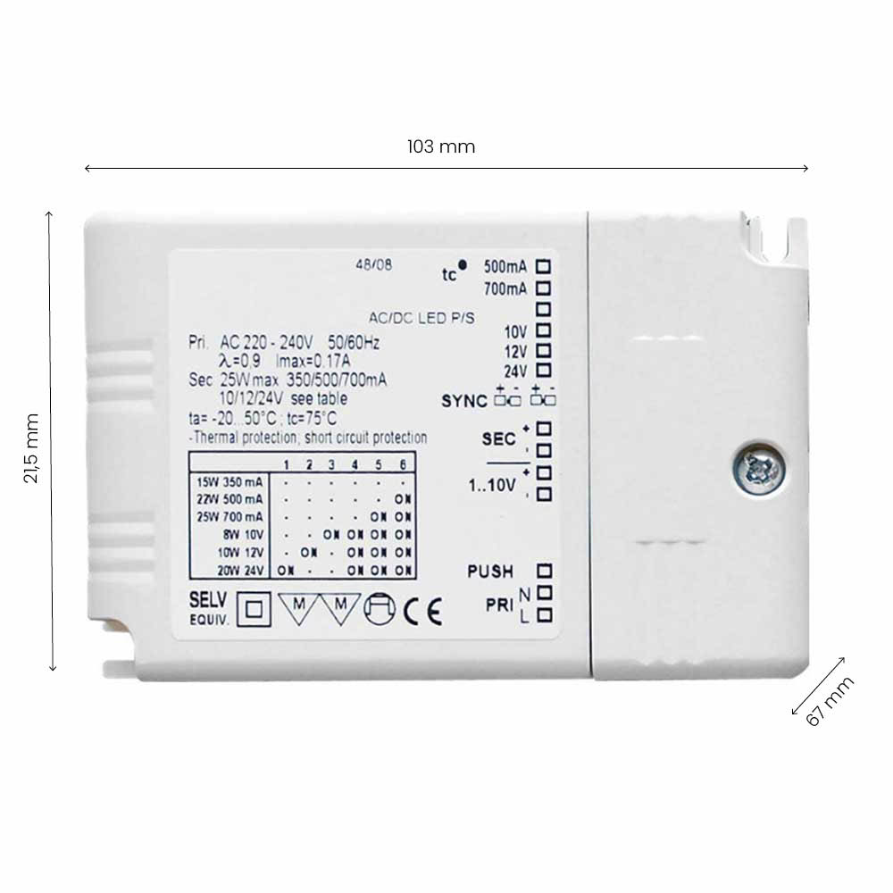 Driver Drikon - Dæmpbar - 350-700mA/12-24V