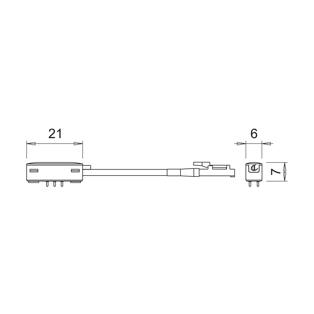 Tilslutningskabel Magy Micro 24 - 1000mm - Sort