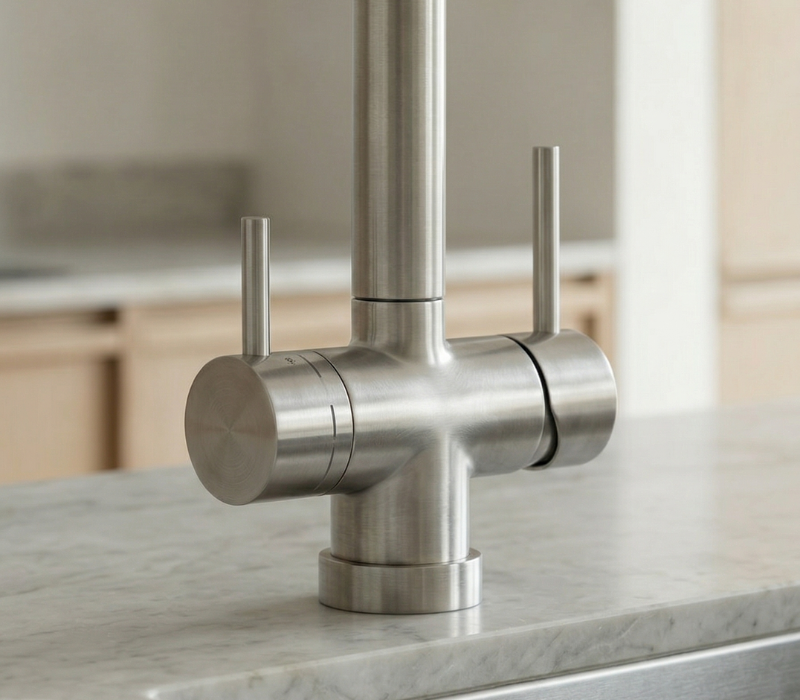 Moderne køkkenarmatur med opvaskemaskineafspærring