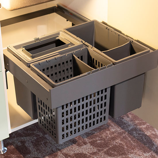 Recycling bins with pull-out containers