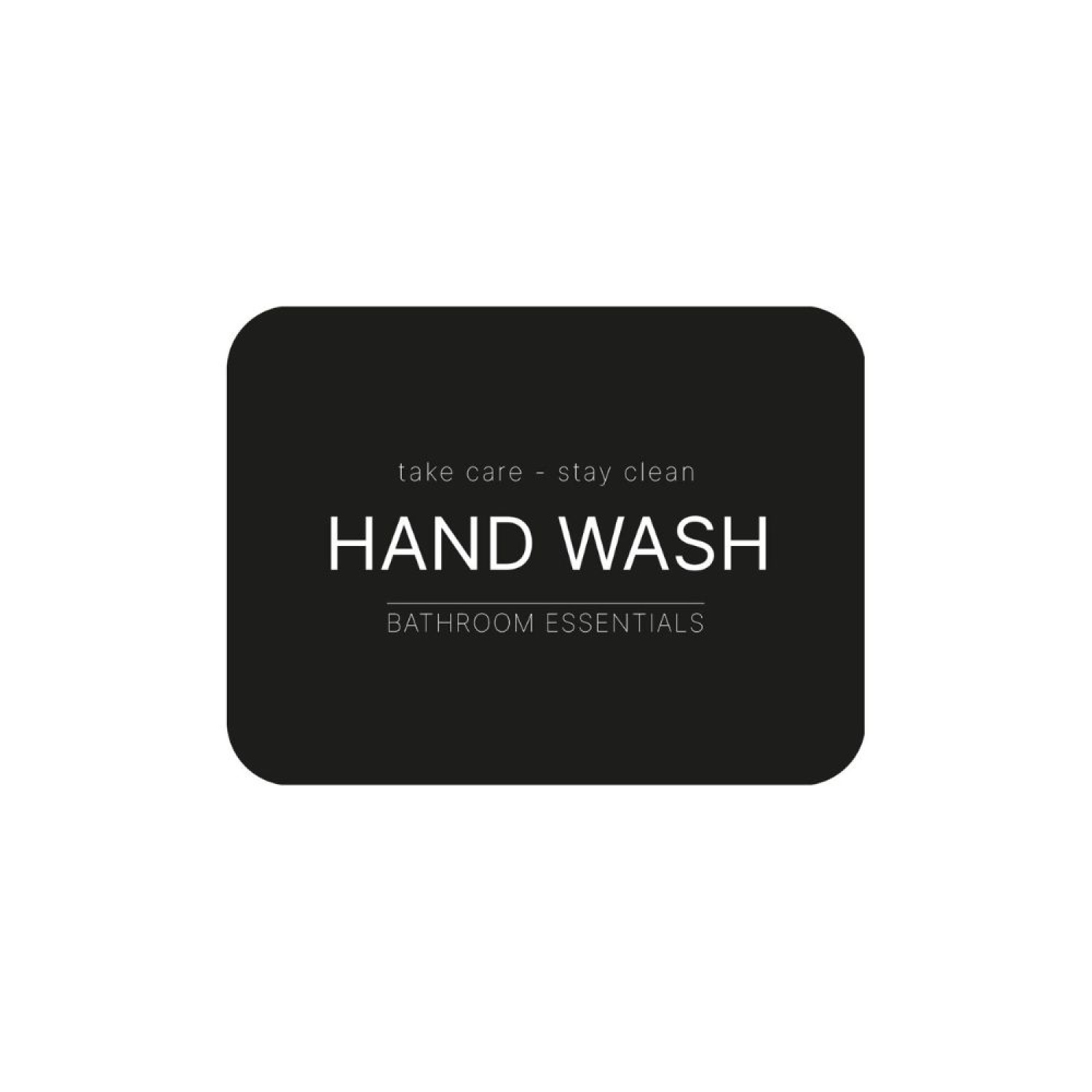 Selvklæbende Etiket - Hand Wash - Mat Sort