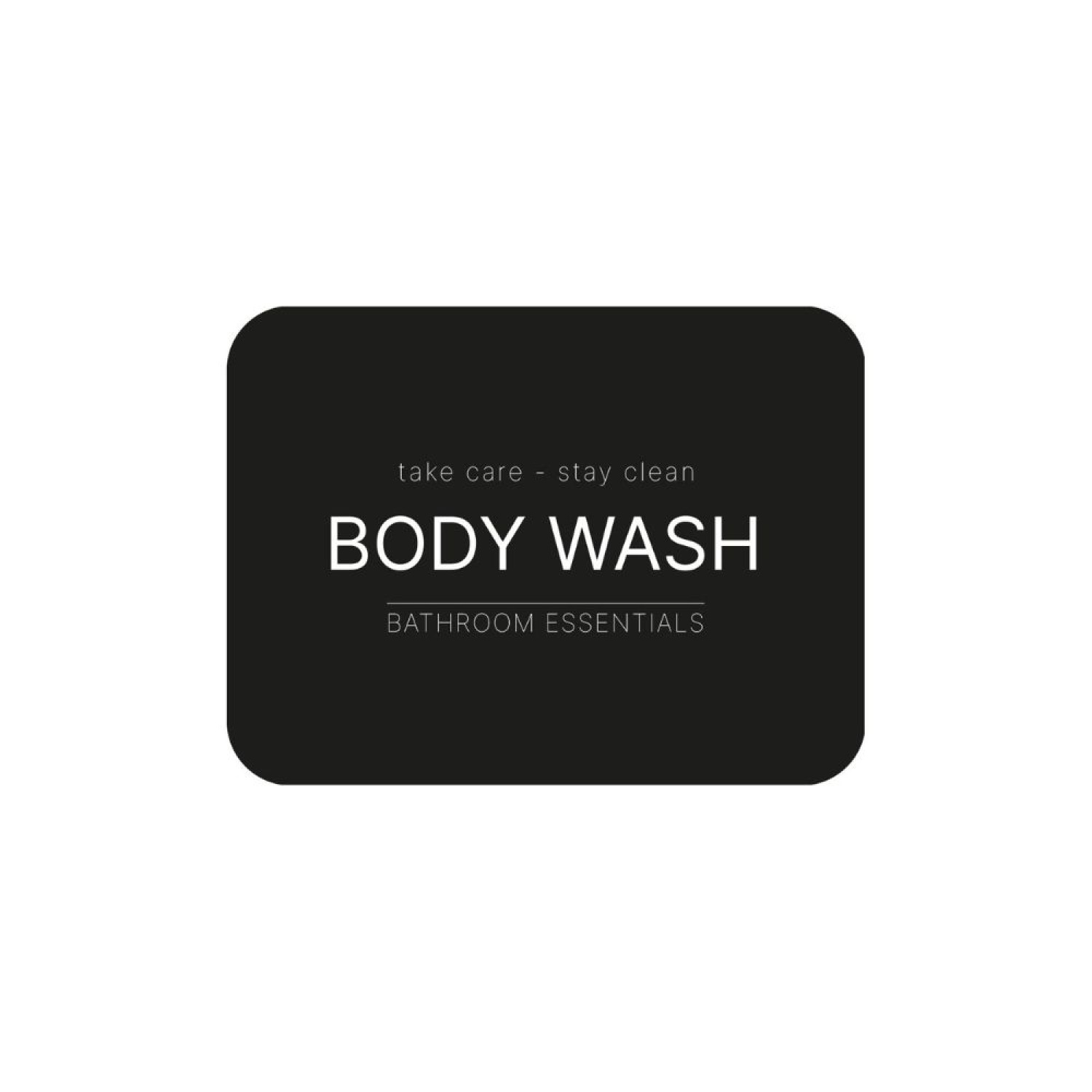 Selvklæbende Etiket - Body Wash - Mat Sort