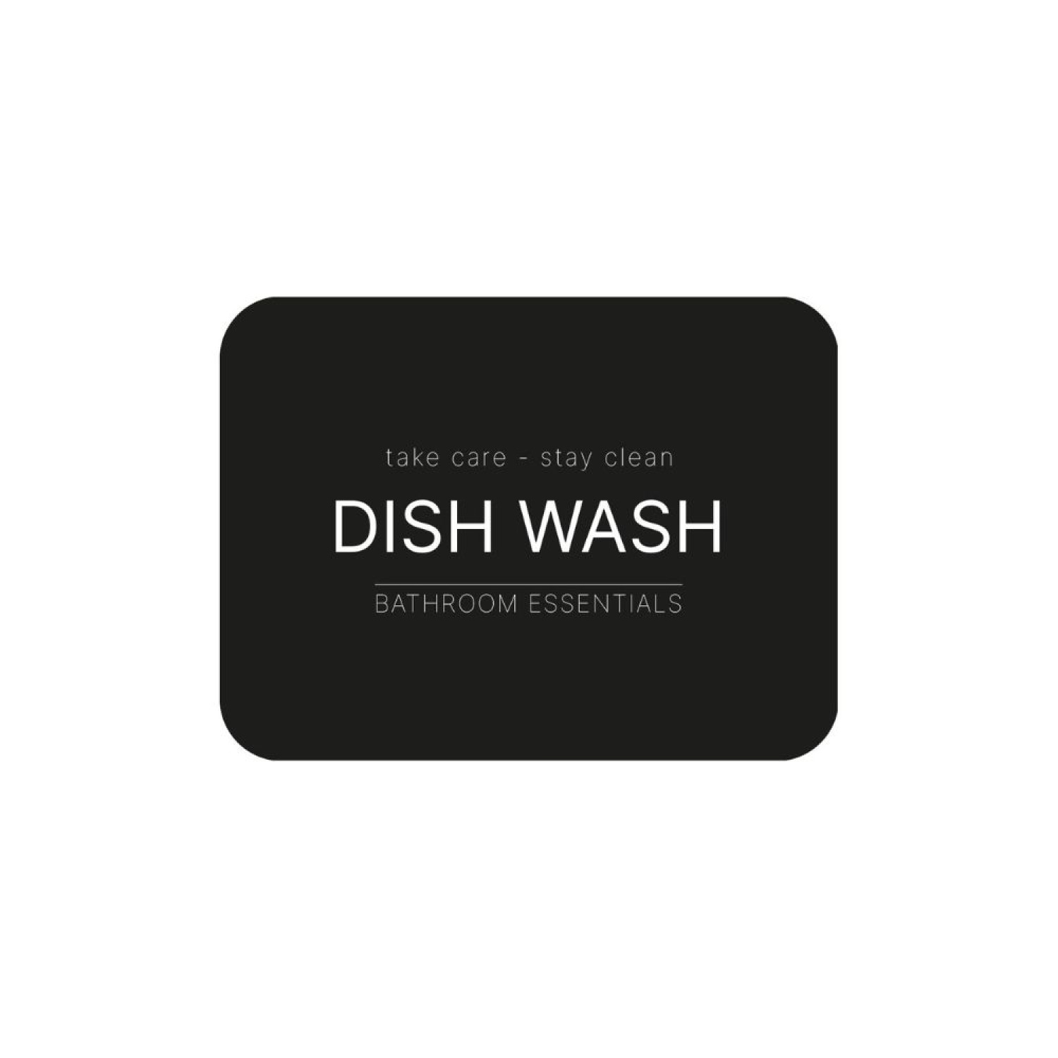 Selvklæbende Etiket - Dish Wash - Mat Sort