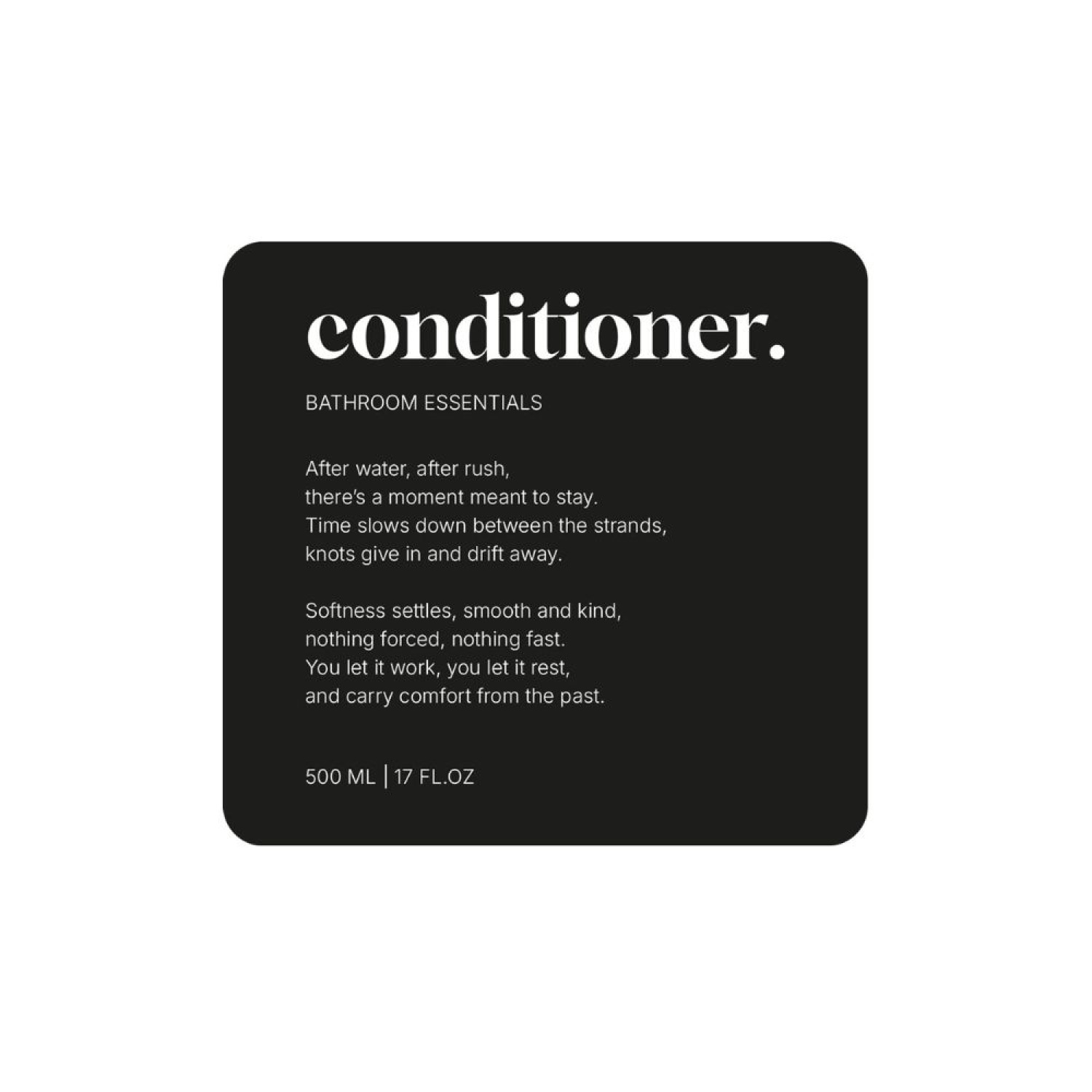 Selvklæbende Etiket Premium - Conditioner - Mat Sort