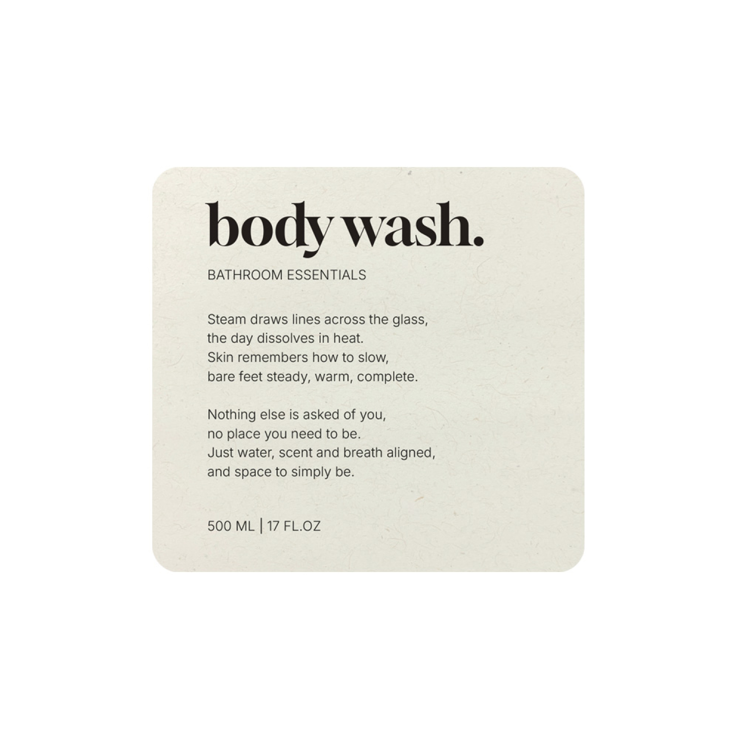 Selvklæbende Etiket Premium - Body Wash - Beige