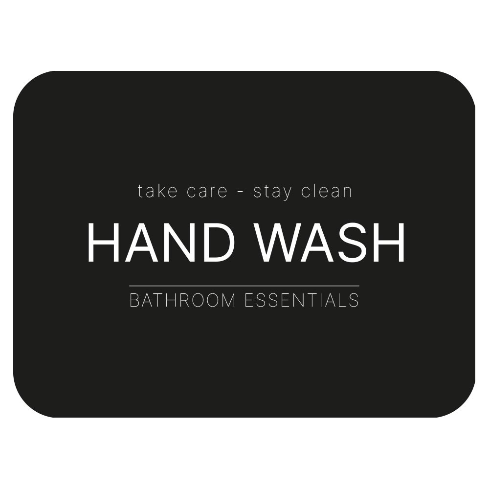 Selvklæbende Etiket - Hand Wash - Mat Sort