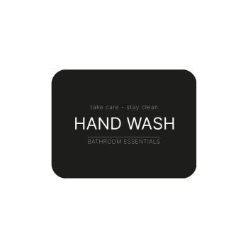 Selvklæbende Etiket - Hand Wash - Mat Sort