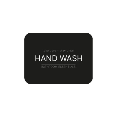 Selvklæbende Etiket - Hand Wash - Mat Sort i gruppen Badeværelsestilbehør / Vis alle badeværelsestilbehør / Sæbedispenser & Sæbe hos Beslag Online (10104-BO)