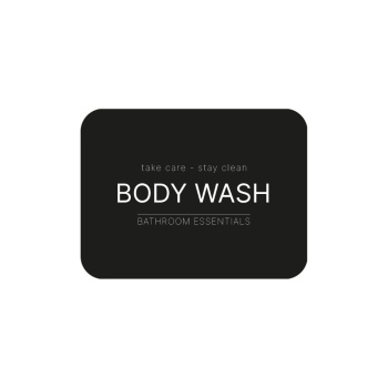 Selvklæbende Etiket - Body Wash - Mat Sort
