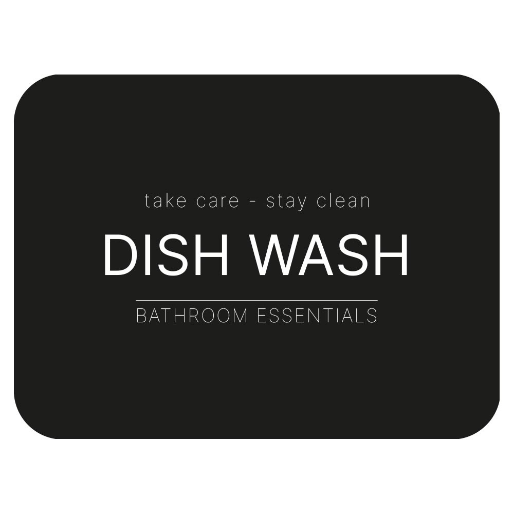 Selvklæbende Etiket - Dish Wash - Mat Sort