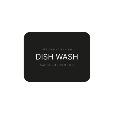Selvklæbende Etiket - Dish Wash - Mat Sort i gruppen Badeværelsestilbehør / Vis alle badeværelsestilbehør / Sæbedispenser & Sæbe hos Beslag Online (10106-BO)