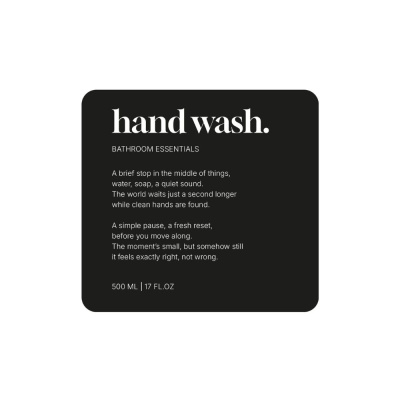 Selvklæbende Etiket Premium - Hand Wash - Mat Sort i gruppen Badeværelsestilbehør / Vis alle badeværelsestilbehør / Sæbedispenser & Sæbe hos Beslag Online (10184-BO)