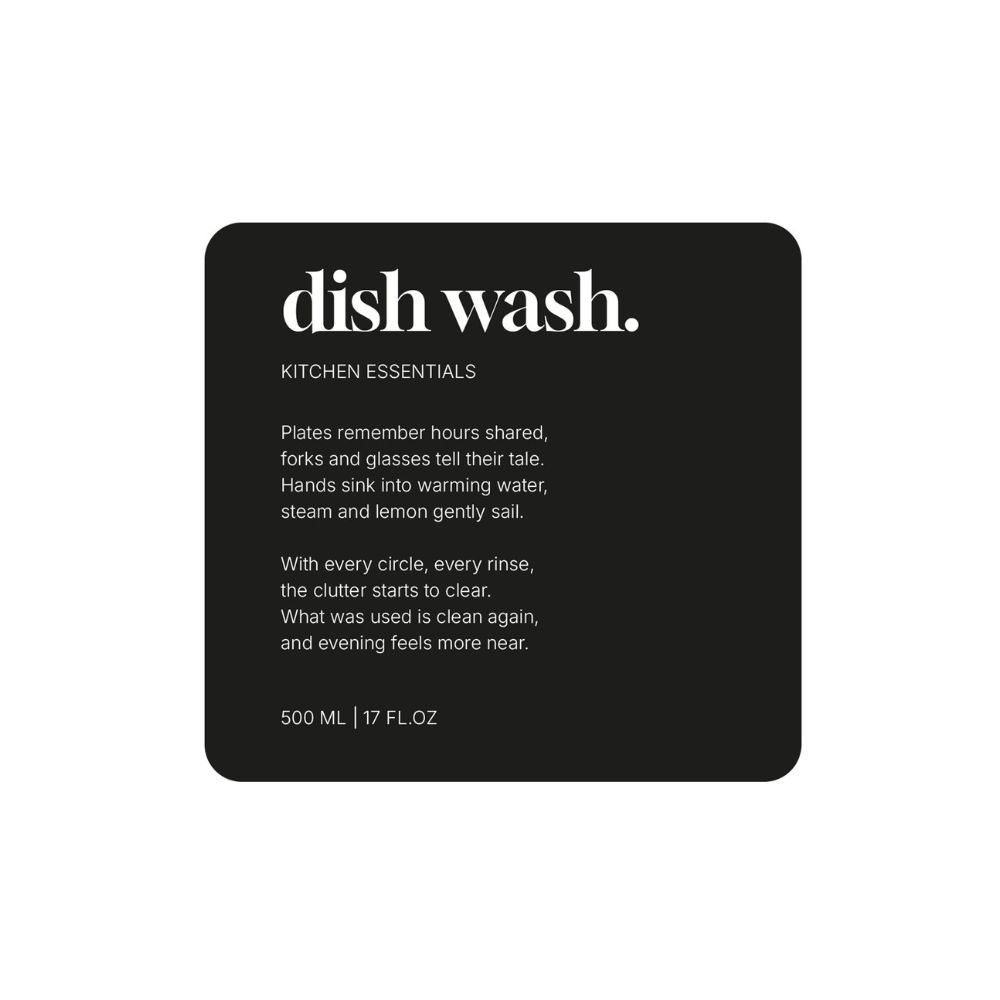 Selvklæbende Etiket Premium - Dish Wash - Mat Sort