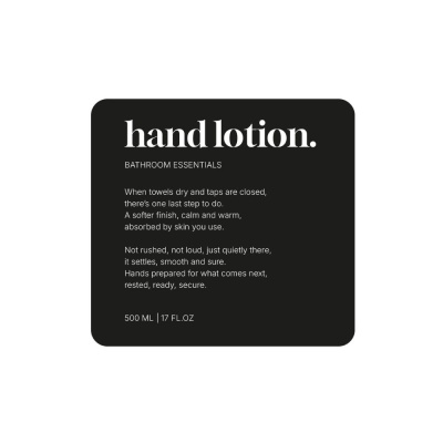 Selvklæbende Etiket Premium - Hand Lotion - Mat Sort i gruppen Badeværelsestilbehør / Vis alle badeværelsestilbehør / Sæbedispenser & Sæbe hos Beslag Online (10187-BO)