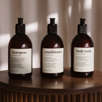 Selvklæbende Etiket Premium - Shampoo - Beige