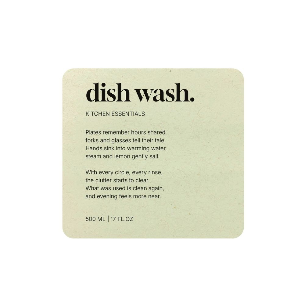 Selvklæbende Etiket Premium - Dish Wash - Beige