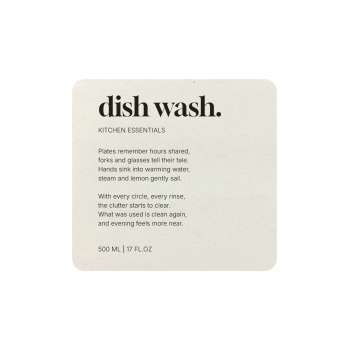 Selvklæbende Etiket Premium - Dish Wash - Beige