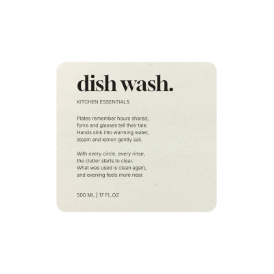 Selvklæbende Etiket Premium - Dish Wash - Beige i gruppen Badeværelsestilbehør / Vis alle badeværelsestilbehør / Sæbedispenser & Sæbe hos Beslag Online (10191-BO)