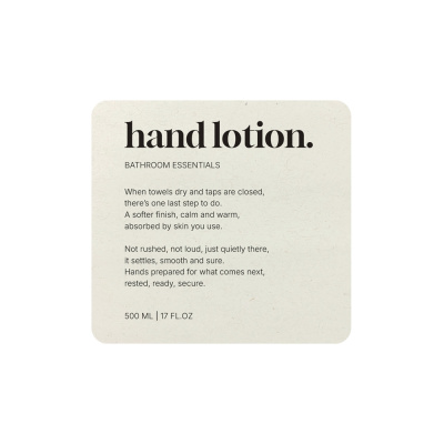 Selvklæbende Etiket Premium - Hand Lotion - Beige i gruppen Badeværelsestilbehør / Vis alle badeværelsestilbehør / Sæbedispenser & Sæbe hos Beslag Online (10193-BO)