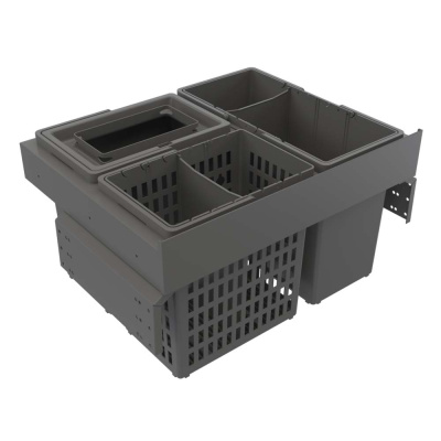 Affaldssystem - Select Side 600 Eco - Mørkegrå i gruppen Opbevaring / Vis al opbevaring / Affaldssystem hos Beslag Online (210001611)