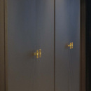 Knop T Helix Stripe - Messing