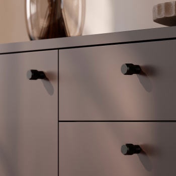 Knop Brooklyn Ø20mm - Børstet Sort