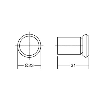 Knop Fase Ø23mm - Børstet Sort