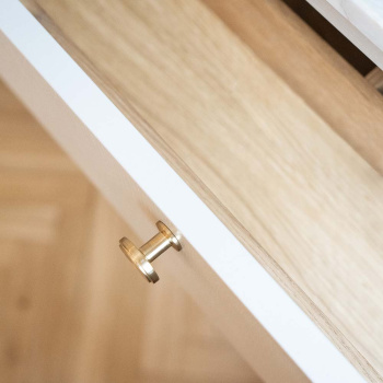 Knop Uno - Børstet Ubehandlet Messing