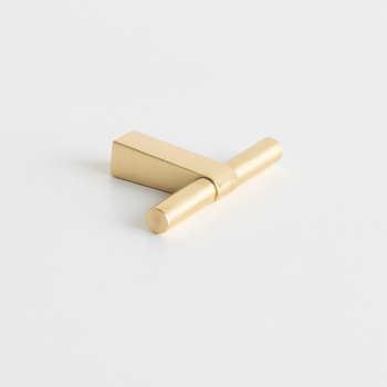 Knop T Petit - Poleret Messing