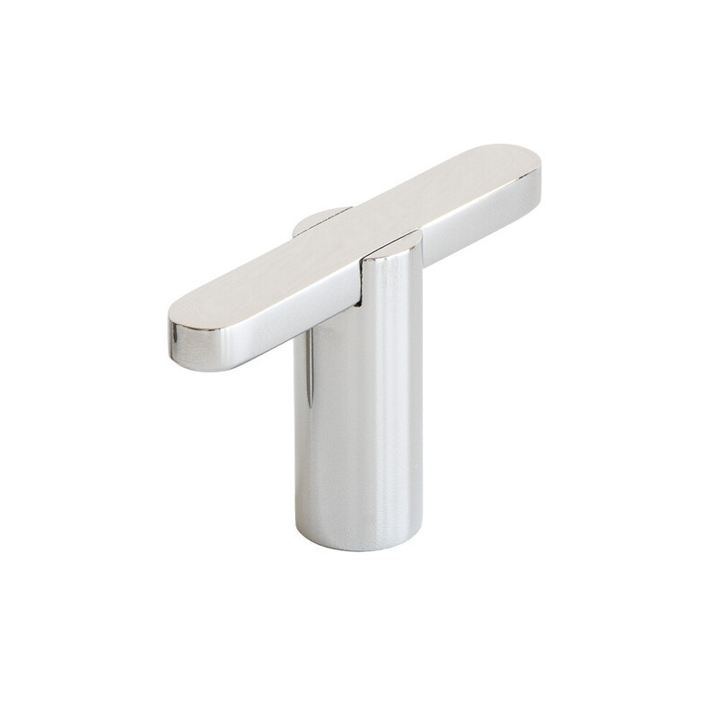 Knop T Flow - Poleret Krom