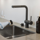 Blandingsbatteri Venedig - Udtrækkeligt Mundstykke - Silgranit Rockgrey