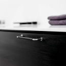 Greb Lounge - 160mm - Krom/Sort Læder