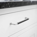 Greb Lounge - 160mm - Rustfrit Stål/Sort Læder