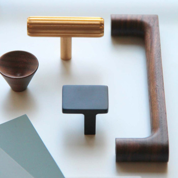 Knop T Rille - Børstet Messing
