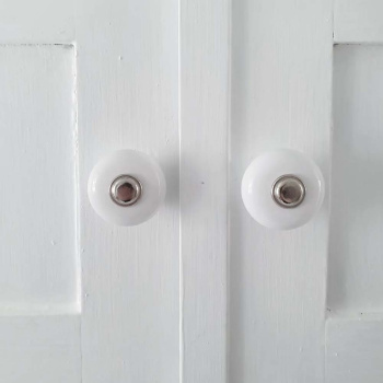 Knop 409 - 32mm - Forniklet/Porcelæn
