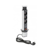 El-søjle 60mm 3stk 230V Stik 2stk USB – Sølv