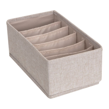 Opbevaringsboks med 6-rum - Beige