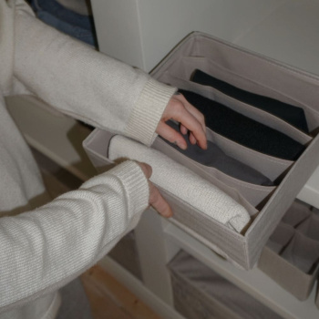 Opbevaringsboks med 6-rum - Beige