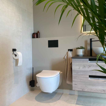 Base 200 Toiletrulleholder - Mat Sort