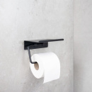 Base Toiletpapirholder Med Hylde - Mat Sort