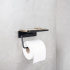 Base Toiletpapirholder Med Hylde - Mat Sort