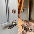 Dørhåndtag Balder - Krom/Sort Træ