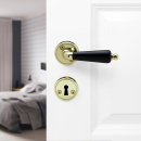 Dørhåndtag Balder - Messing/Sort Træ