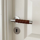 Dørhåndtag Kastrup - Rustfrit Stål Finish/Brun Læder