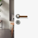 Dørhåndtag Kastrup - Rustfrit Stål Finish/Brun Læder