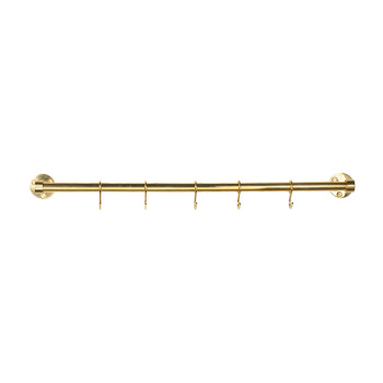 Køkkenstang Aveny - 600mm - Komplet - Poleret Ubehandlet Messing