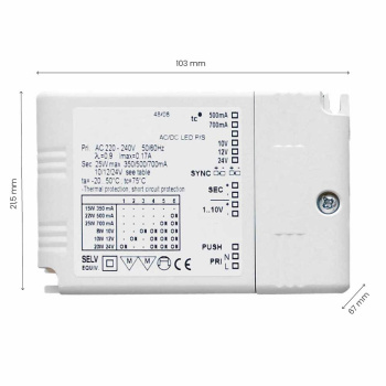 Driver Drikon - Dæmpbar - 350-700mA/12-24V