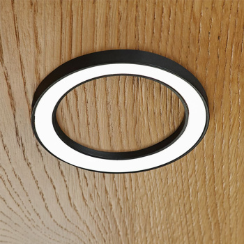 LED-Spot Ringlight - Overflademonteret - Sort
