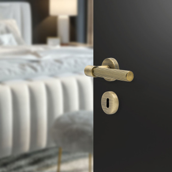 Dørhåndtag Helix 200 Stripe - Antik Bronze